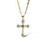Emerald Green Cross Necklace