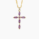 Signature Plum Gold Plated Cross Necklace