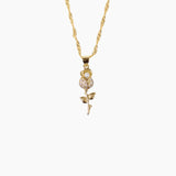 Pearl Rose 14K Gold Plated Necklace