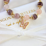 Mariposa Rose Pink Crystal Bracelet