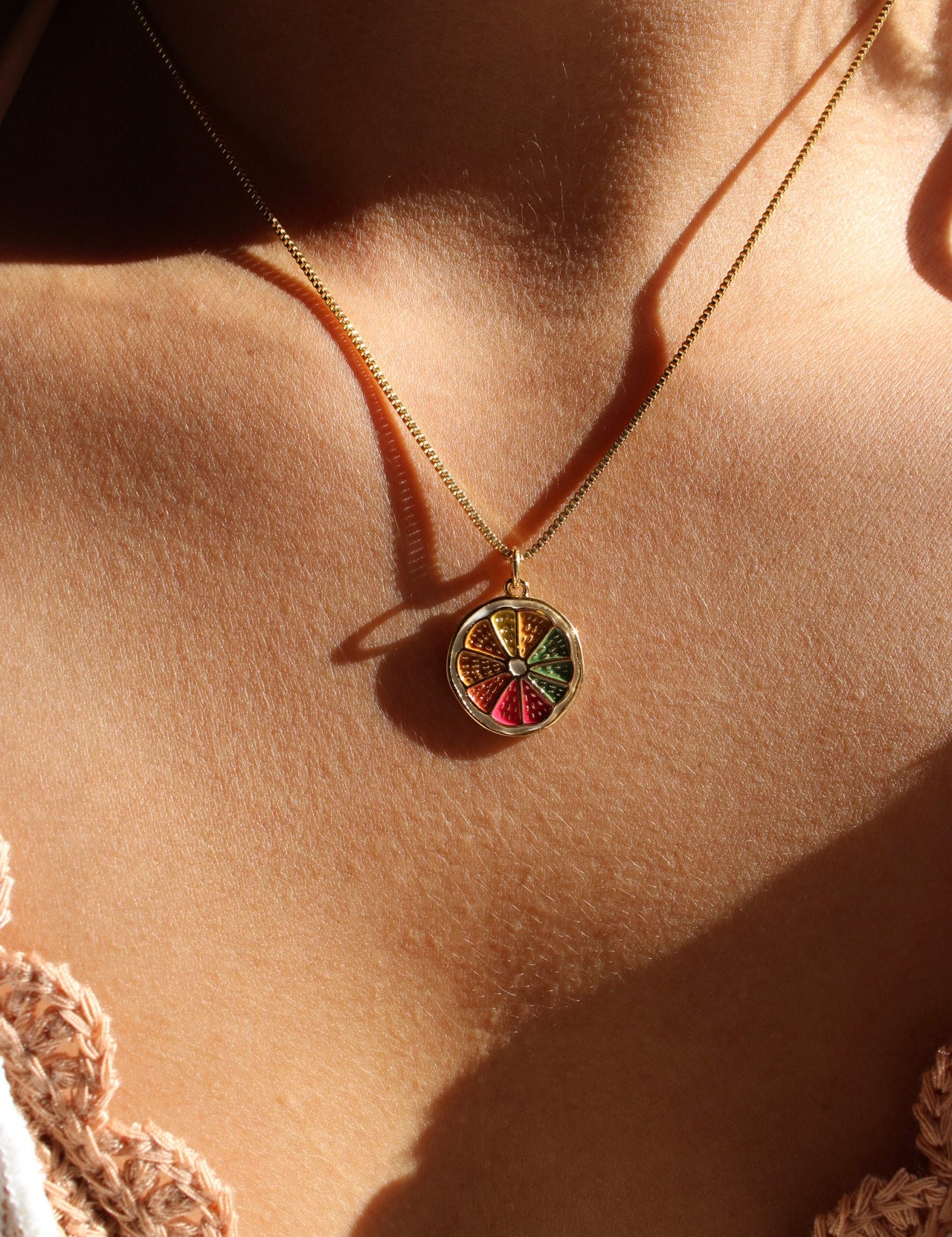 Dainty Fruit Charm Necklace