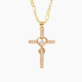 My Love Is All Mine Heart Cross Necklace