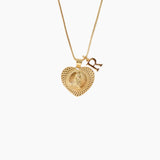 All Over Gold Heart Initial Necklace