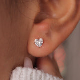 Mini Heart 925 Silver Earrings