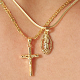 Cross Guadalupe Gold Necklace Set
