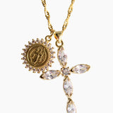 Iced Out Signature Double Pendent Necklace
