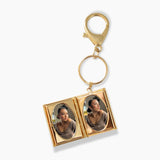 Photo Locket Book Gold Plated Key Chain