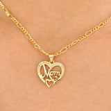 Mini Heart 14k Gold Plated Mom Necklace