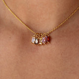Baguette Birthstone Necklace