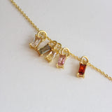 Baguette Birthstone Necklace