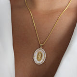 Gold Plated White Pearl Necklace
