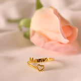 925 Mom Ring With Mini Heart