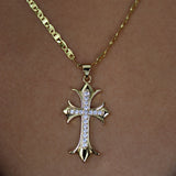 Vintage Cross Gold Plated Necklace