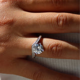 Silver Cut Diamond Ring