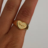925 Gold Plated Chunky Mom Ring