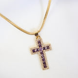 Lilac Cross V Necklace